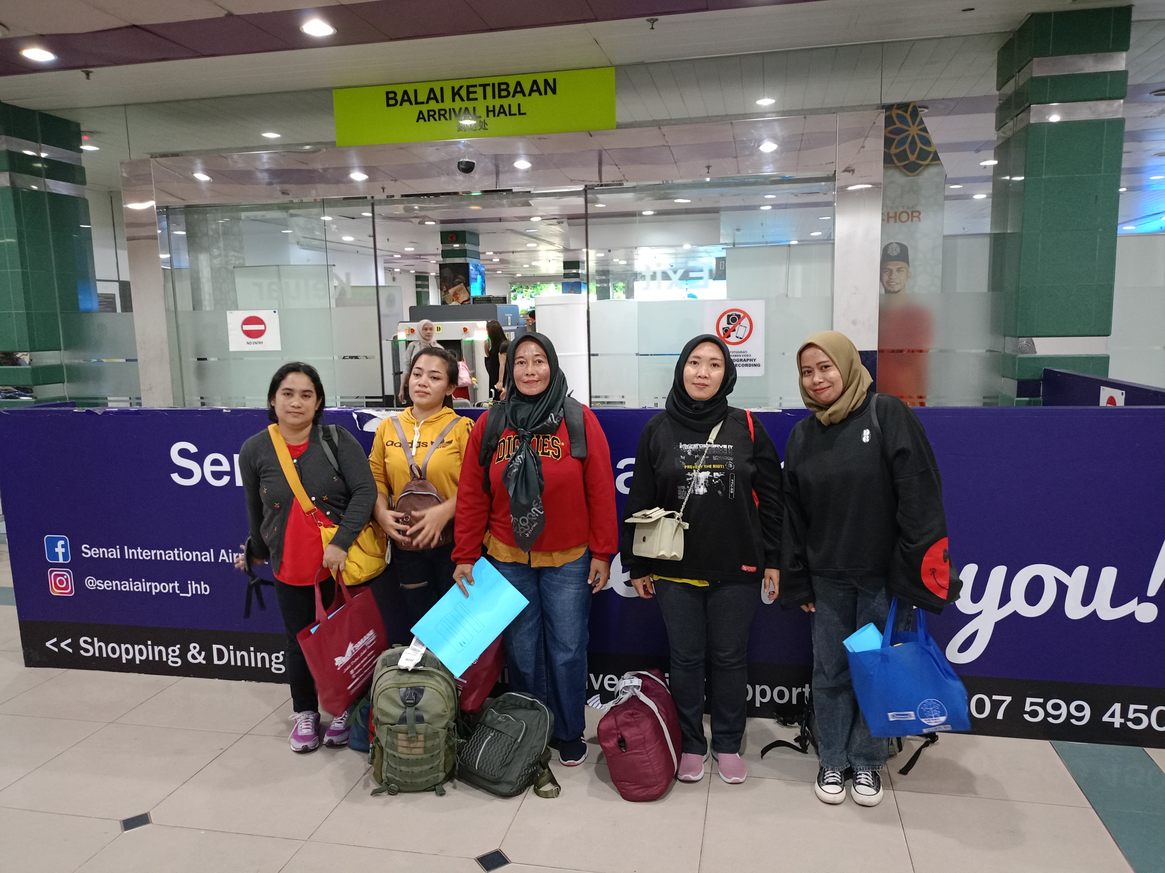 Helpers arriving in Malaysia